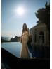 Luxurious Ivory Beaded Lace Tulle Keyhole Back Wedding Dress